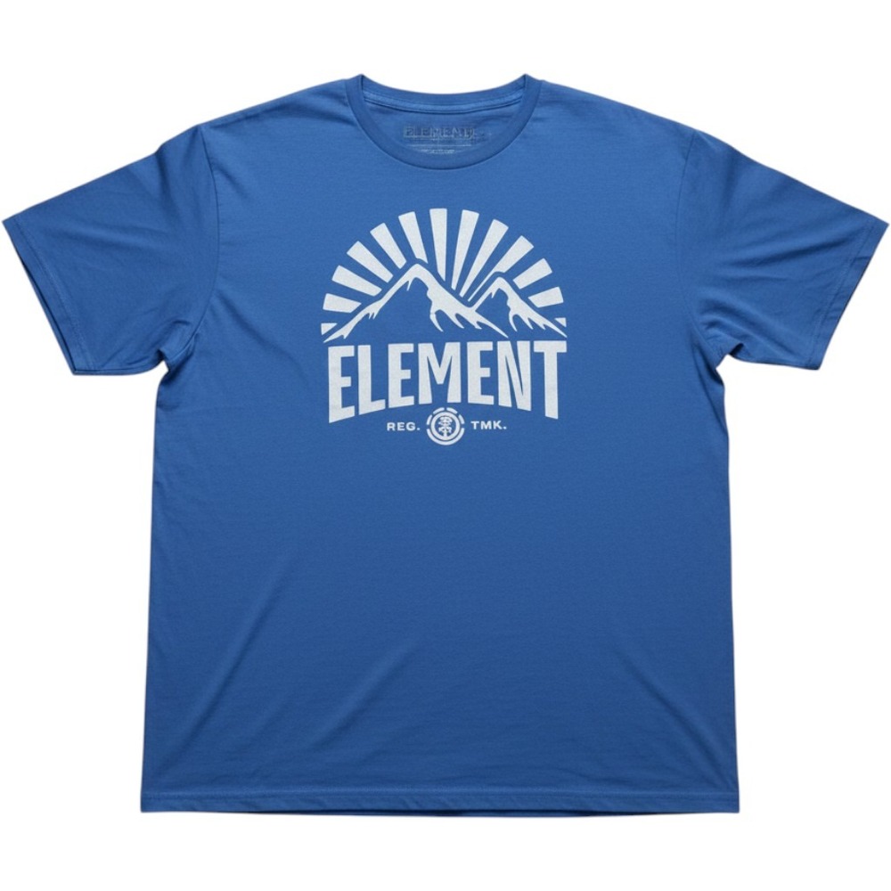 Element Shirt Mens XL Blue Mountain Sunrise Logo Graphic Tagless Tee Skate
